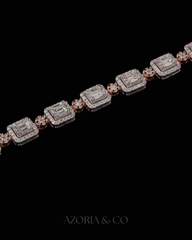 Azoria & Co Premium 925 Tennis Bracelet – Iced-Out VVS1 Moissanite Baguette Cluster