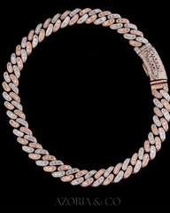 Dual-Tone Miami Cuban – Rose & White Gold Diamond Iced Chain