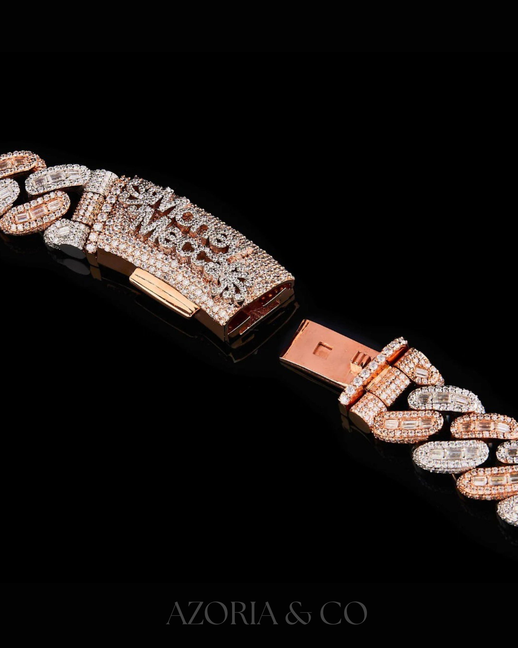 Dual-Tone Miami Cuban – Rose & White Gold Diamond Iced Chain