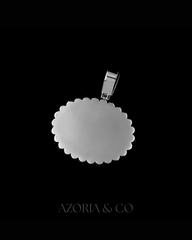 Landscape moissanite customize Pendant with two tone