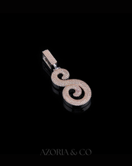 Two-Tone Initial Pendant – Moissanite Round-Cut Diamond Piece