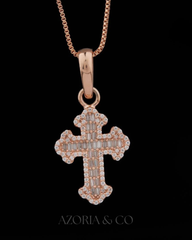 Azoria & Co Moissanite Baguette Cross – Premium Diamond-Style Pendant