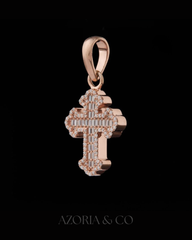 Azoria & Co Moissanite Baguette Cross – Premium Diamond-Style Pendant