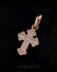 Azoria & Co Moissanite Baguette Cross – Premium Diamond-Style Pendant