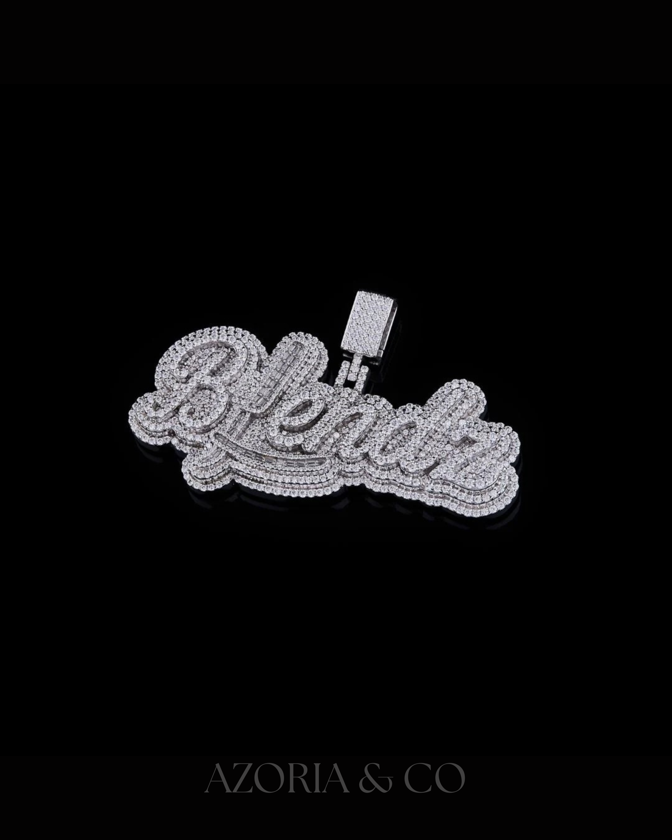 Azoria & Co Classic Baguette Cross Pendant – Moissanite Luxury Jewelry