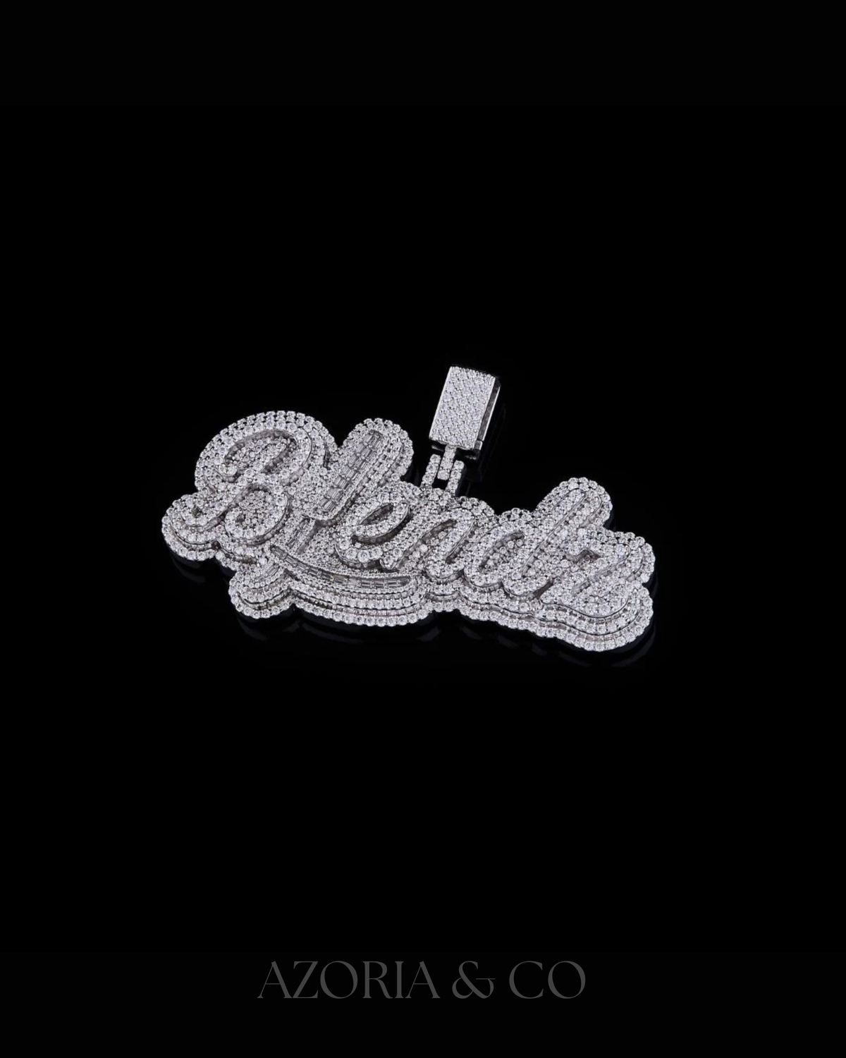 Azoria & Co Classic Baguette Cross Pendant – Moissanite Luxury Jewelry