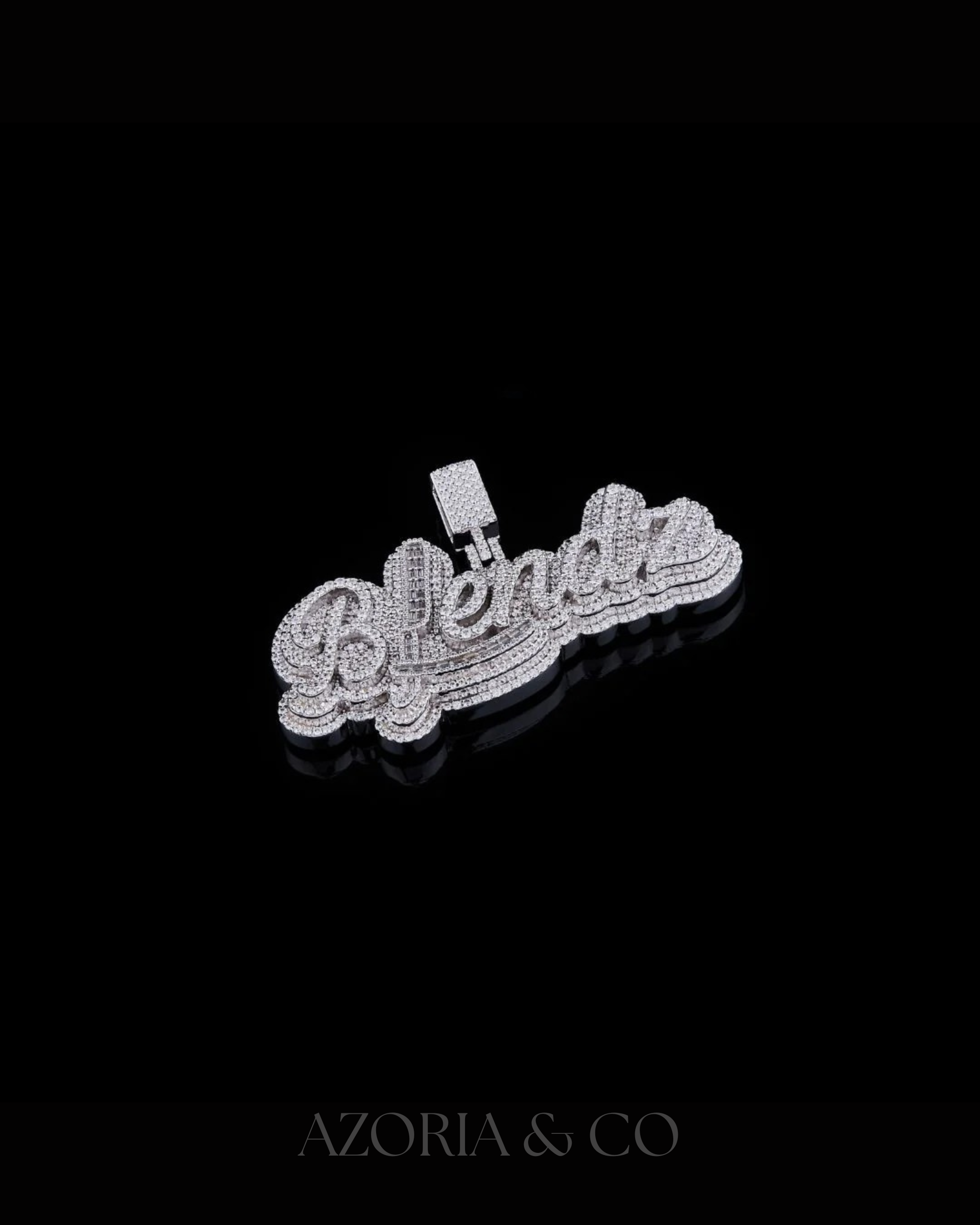 Azoria & Co Classic Baguette Cross Pendant – Moissanite Luxury Jewelry