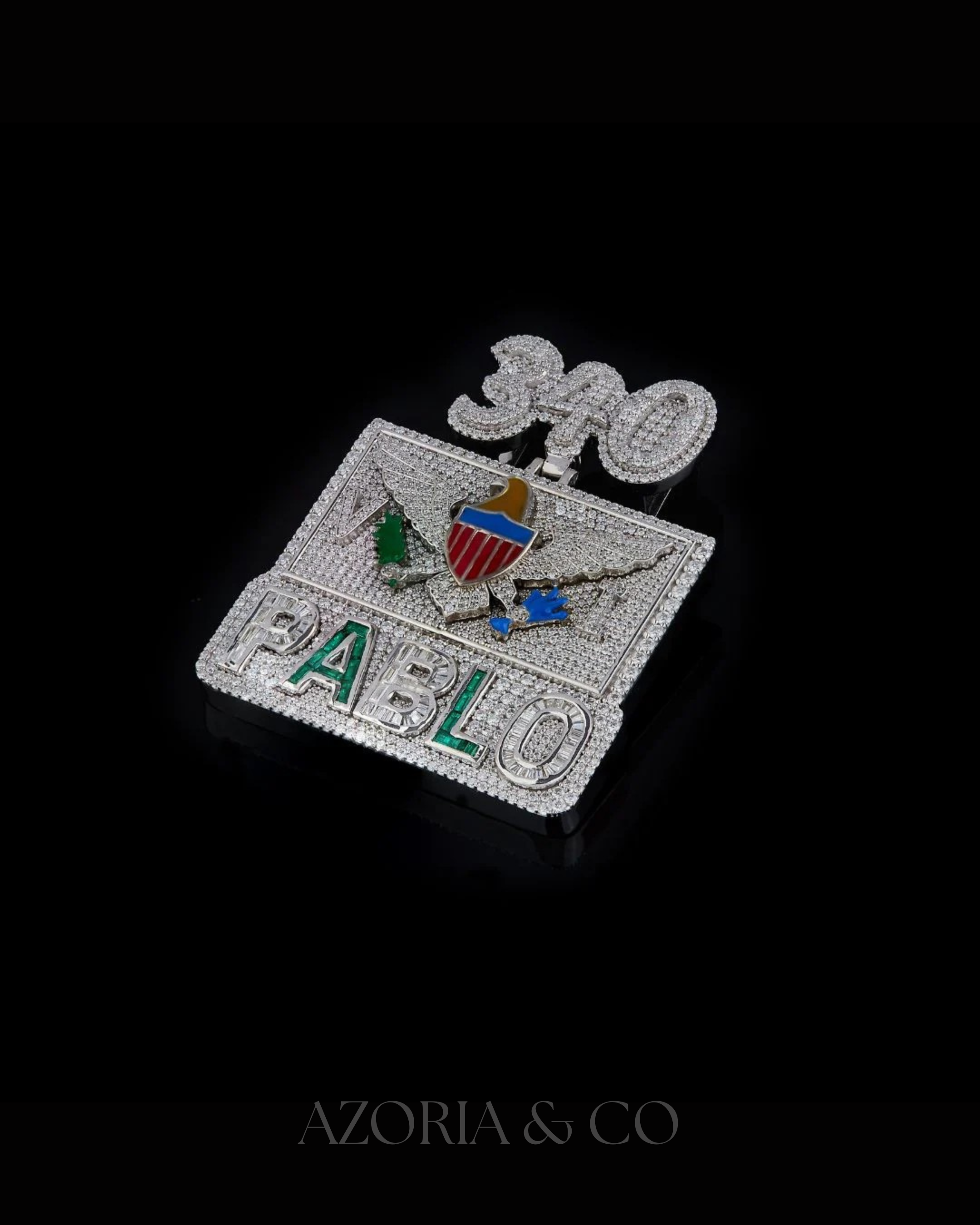 Azoria & Co Custom Moissanite Pendant – 925 Silver Diamond Style