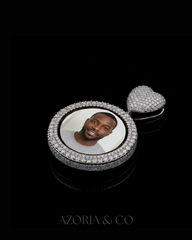 Azoria & Co Luxe Heart Pendant – Full Iced Moissanite Diamond Jewelry