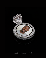 Azoria & Co Luxe Heart Pendant – Full Iced Moissanite Diamond Jewelry