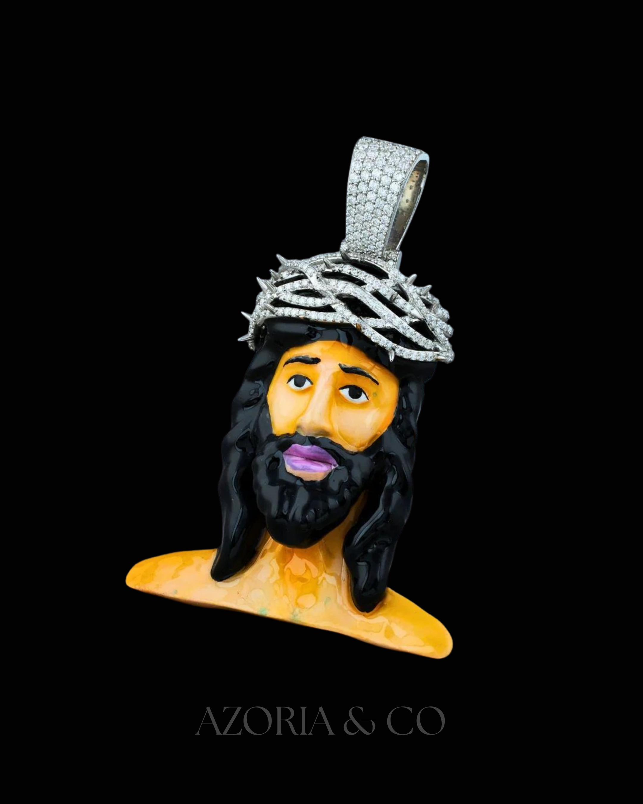 Azoria & Co Real Moissanite Cross Jesus Necklace – Handmade Luxury Piece