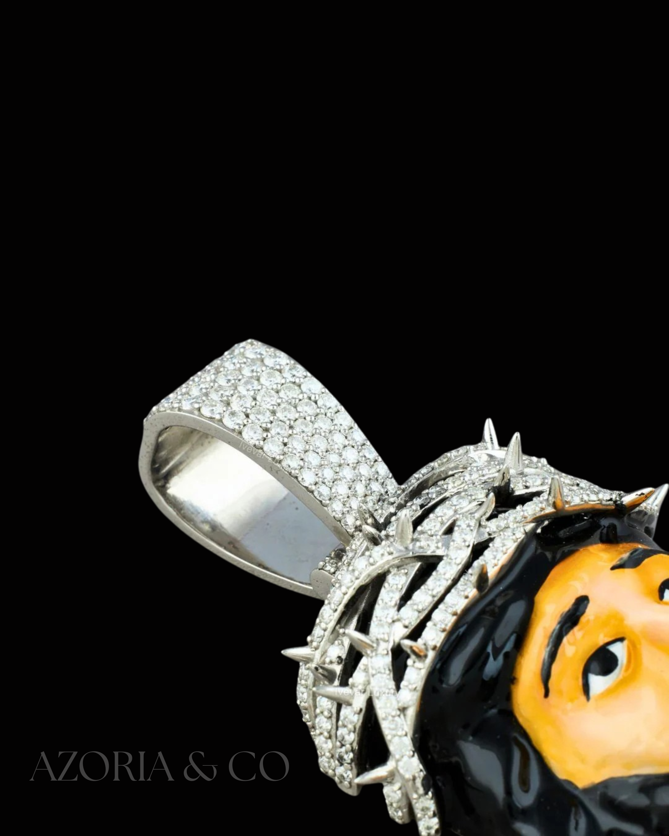 Azoria & Co Real Moissanite Cross Jesus Necklace – Handmade Luxury Piece