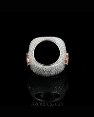 Championship Edition Ring – Two-Tone Silver Gold with Baguette & Pavé Moissanite Diamonds