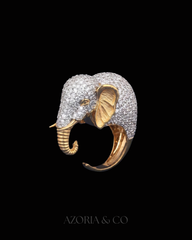Azoria & Co Iced Elephant Ring – Unisex Hip-Hop Moissanite Diamond Design