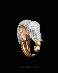 Azoria & Co Iced Elephant Ring – Unisex Hip-Hop Moissanite Diamond Design