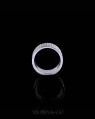 Azoria & Co 5-Row Ice Ring – Round Cut Moissanite Diamond Luxury Design