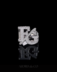 Personalized Letter Ring – Full Iced Moissanite Diamond Hip-Hop Style