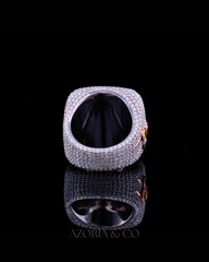 Heritage Ring – White and Rose Gold Silver with Moissanite Diamond Accents