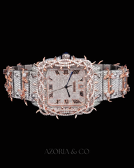 Azoria & Co Custom 41mm Iced-Out Moissanite Crown Of Thorns Men’s Watch – VVS D Color, Tester Passed