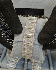 VVS Moissanite Iced-Out Square Automatic Watch – Blue Roman Dial Bustdown