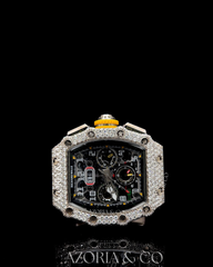 VVS Moissanite Iced-Out Skeleton Watch – Luxury Sport Design