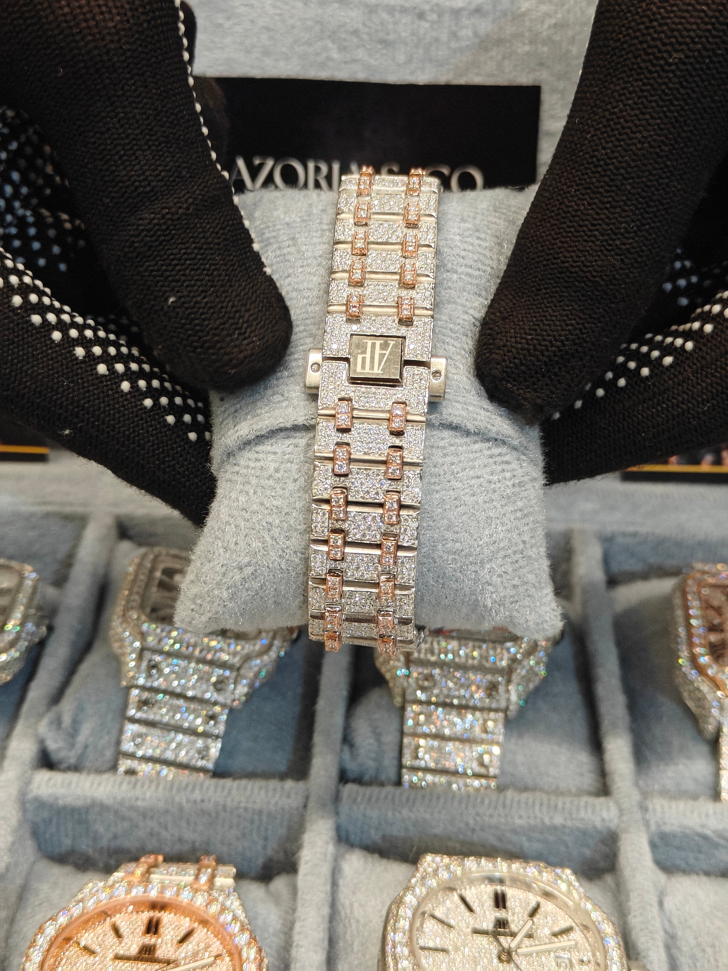 Azoria’s VVS Moissanite Iced-Out Automatic Watch – Rose Gold Two-Tone