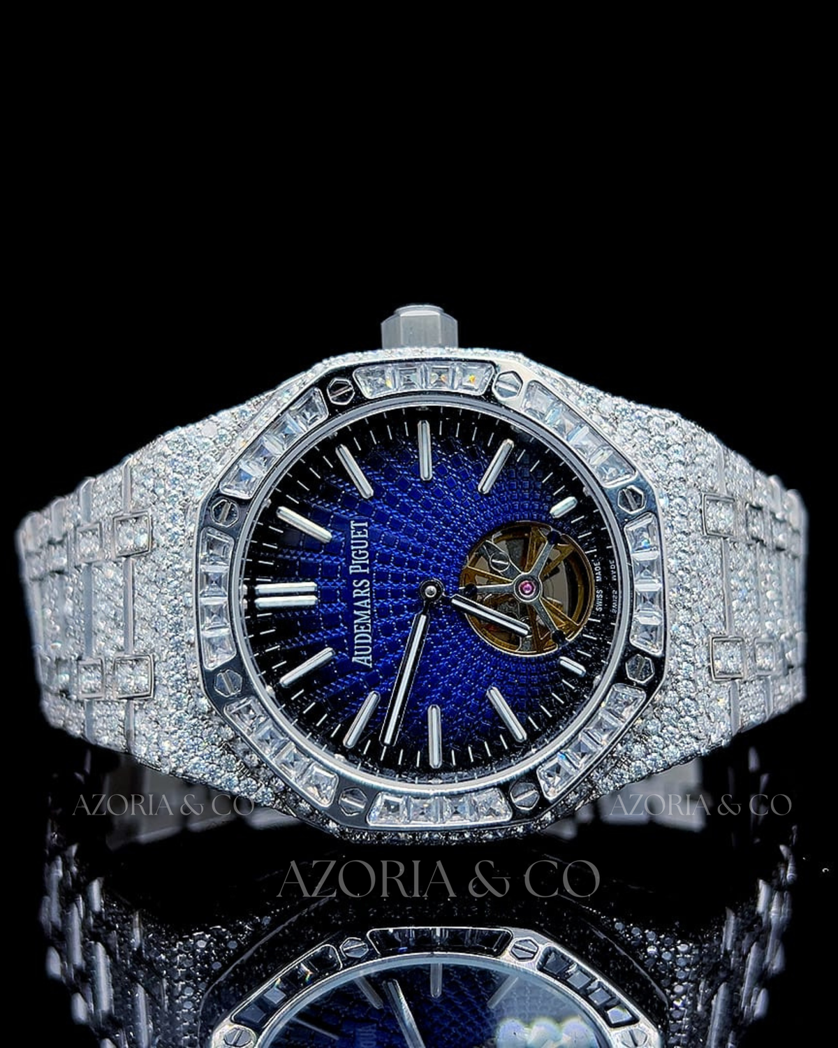 Azoria’s Luxury Iced-Out Open-Heart Watch with VVS Moissanite