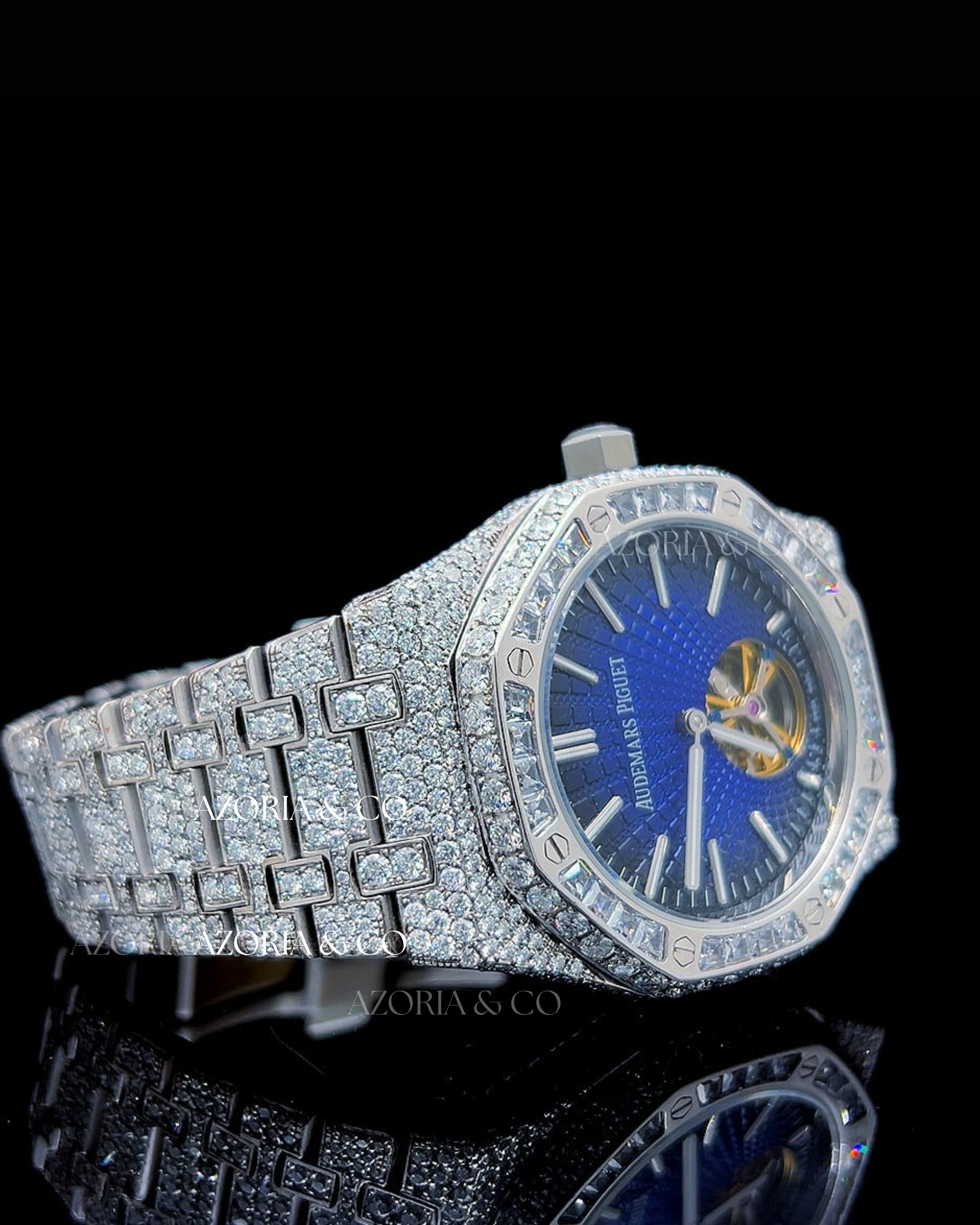 Azoria’s Luxury Iced-Out Open-Heart Watch with VVS Moissanite