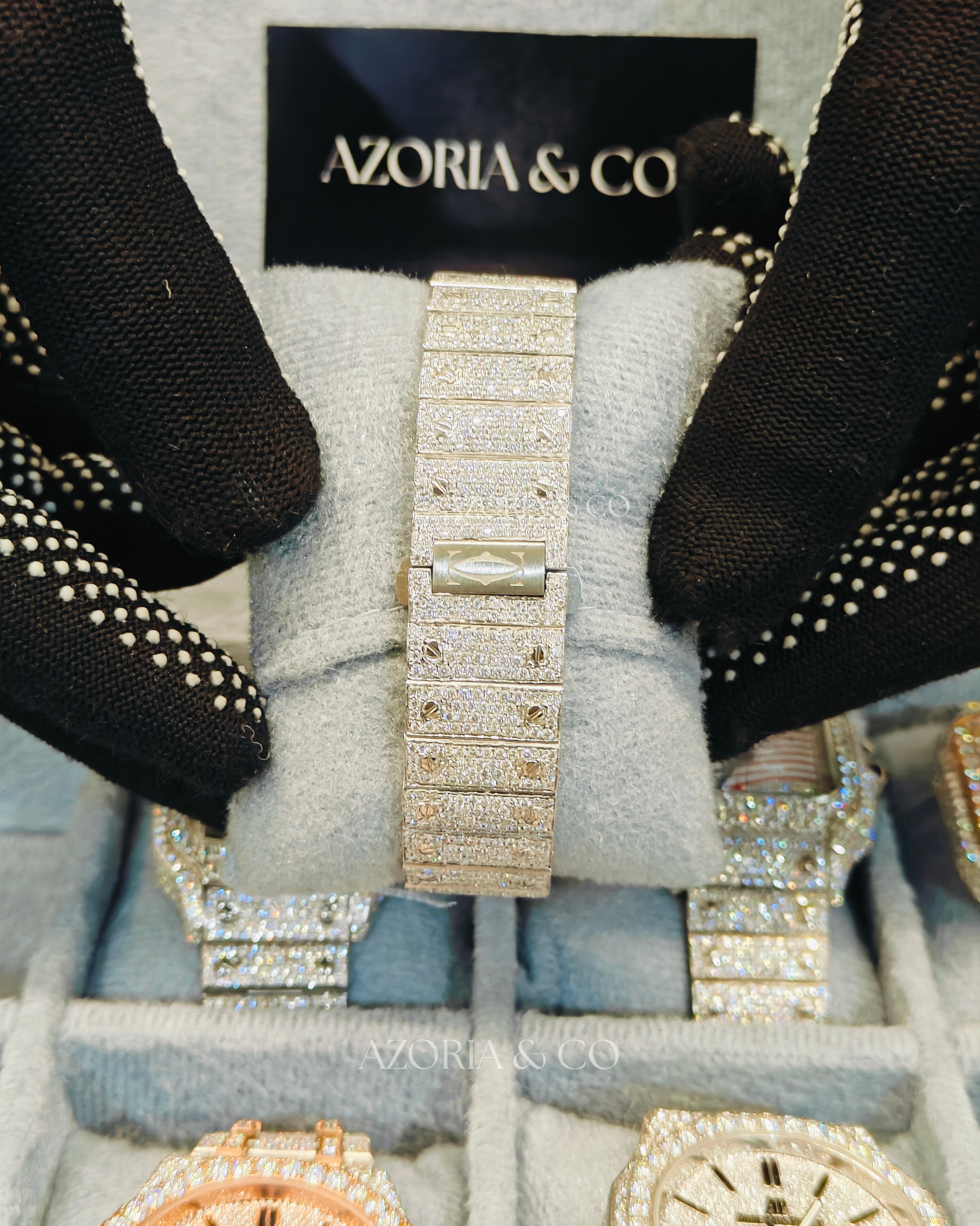 Azoria’s VVS Moissanite Iced-Out Square Automatic Watch – Roman Dial