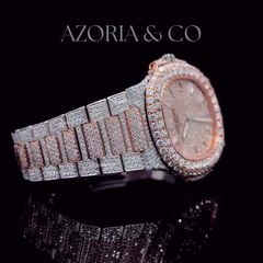 Fully Iced Luxury Watch with Round Case Design