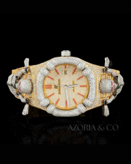 Azoria & Co Signature Golden Radiance Watch – Premium Gold with Custom Moissanite Diamonds