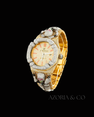 Azoria & Co Signature Golden Radiance Watch – Premium Gold with Custom Moissanite Diamonds
