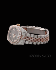 Azoria & Co Icebound Classic – Fully Iced Stainless Steel Watch with Moissanite Brilliance