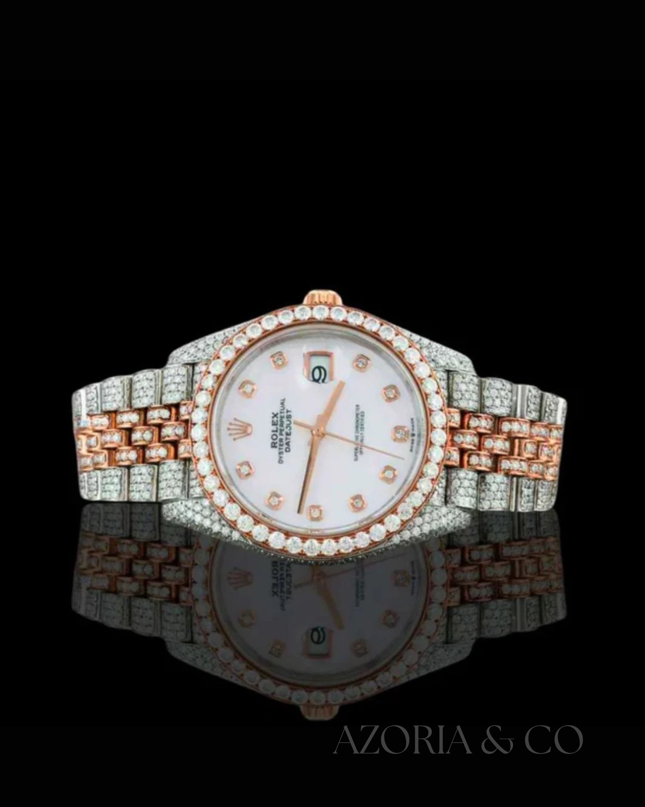 Azoria & Co Ultimate Bling – Handcrafted Full Iced-Out Moissanite Diamond Watch