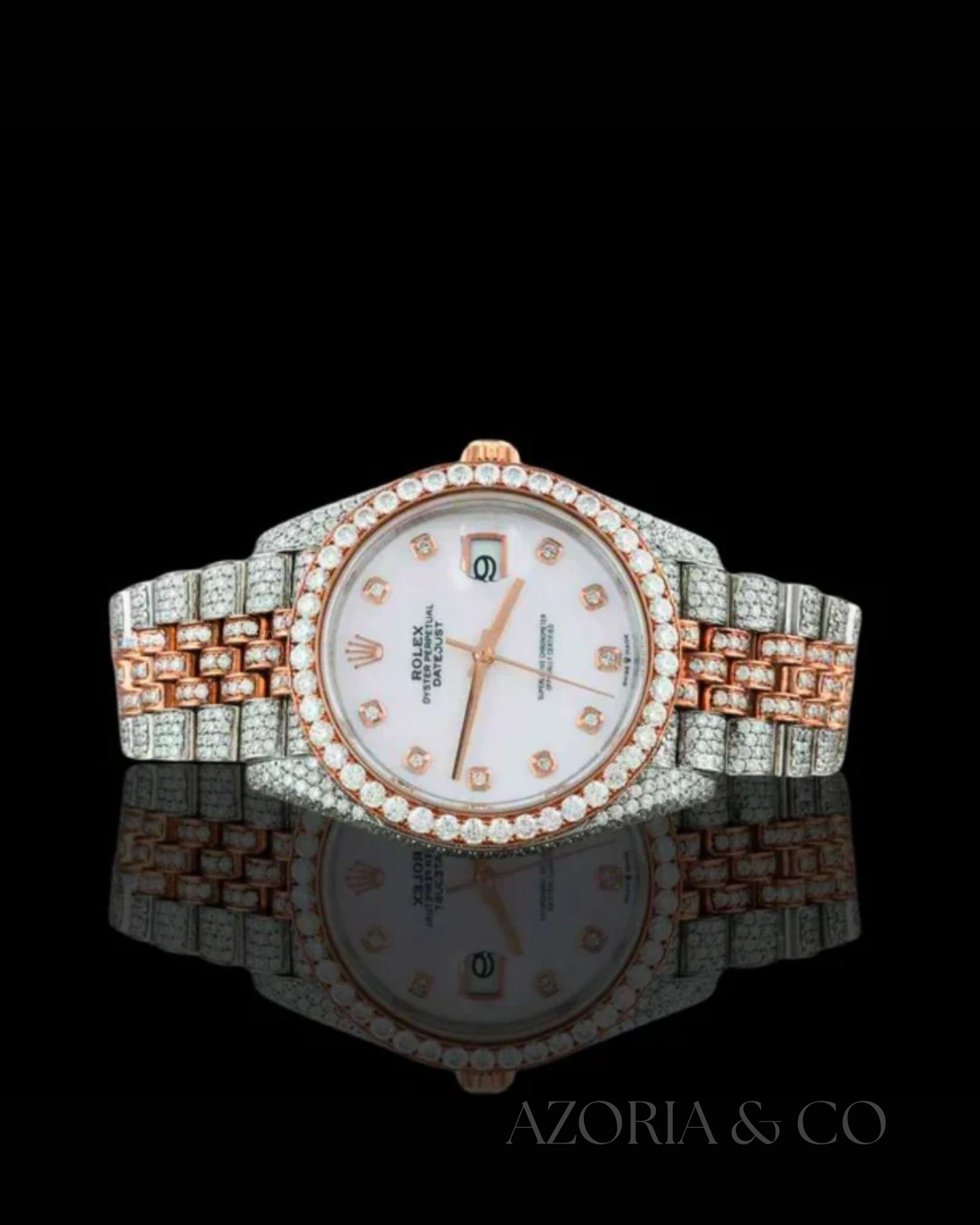 Azoria & Co Ultimate Bling – Handcrafted Full Iced-Out Moissanite Diamond Watch