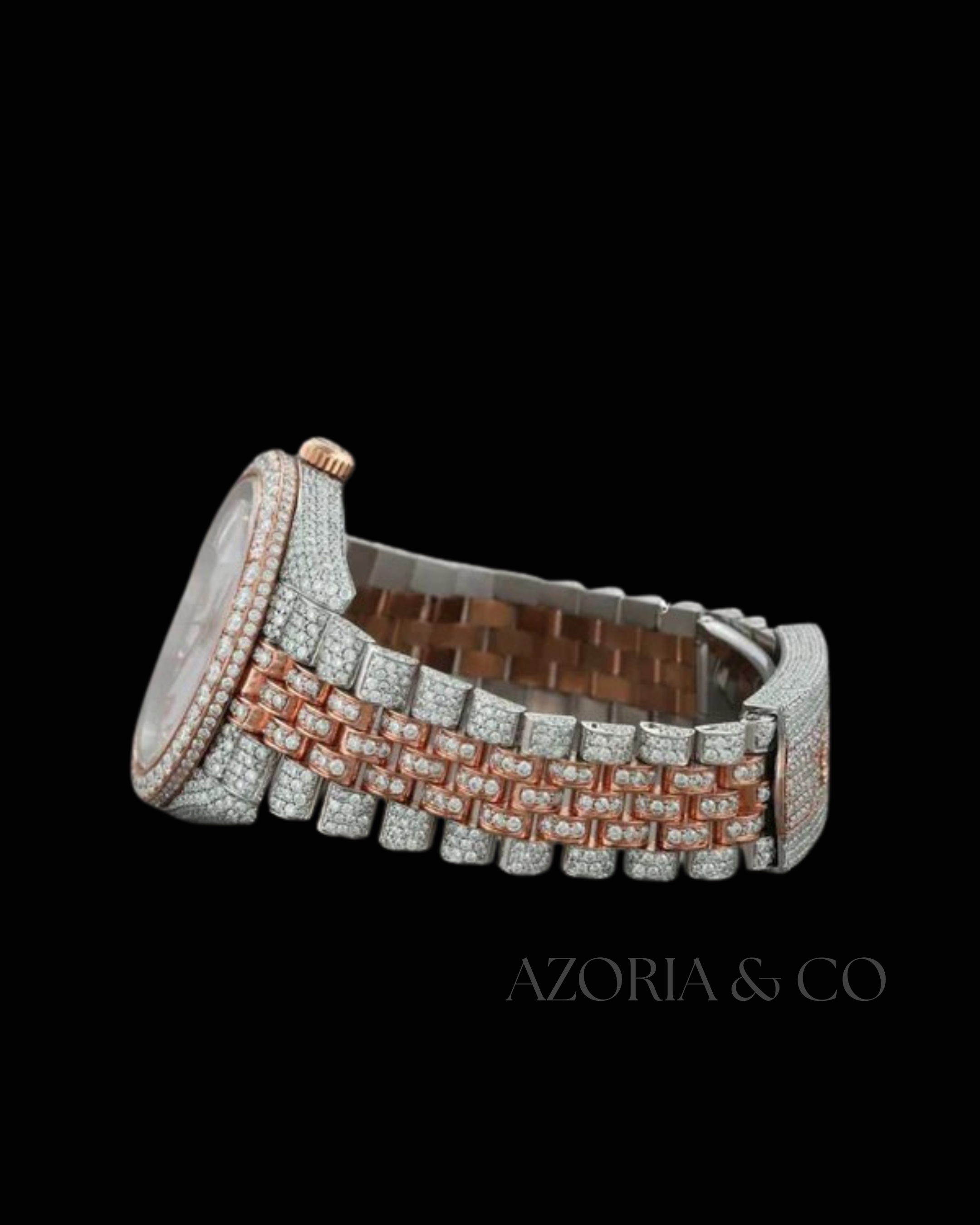 Azoria & Co Ultimate Bling – Handcrafted Full Iced-Out Moissanite Diamond Watch