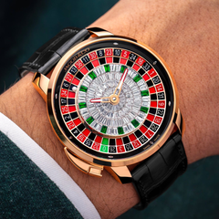Roulette Dial Watch with Diamond-Style Center