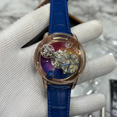 Luxe Skeleton Automatic Eta Watch with Astronomia Dial Design