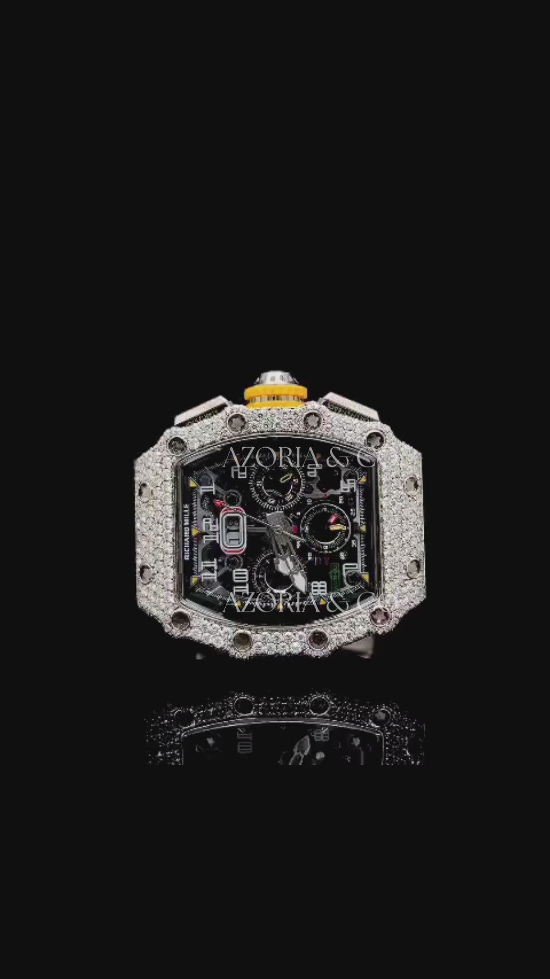 VVS Moissanite Iced-Out Skeleton Watch – Luxury Sport Design