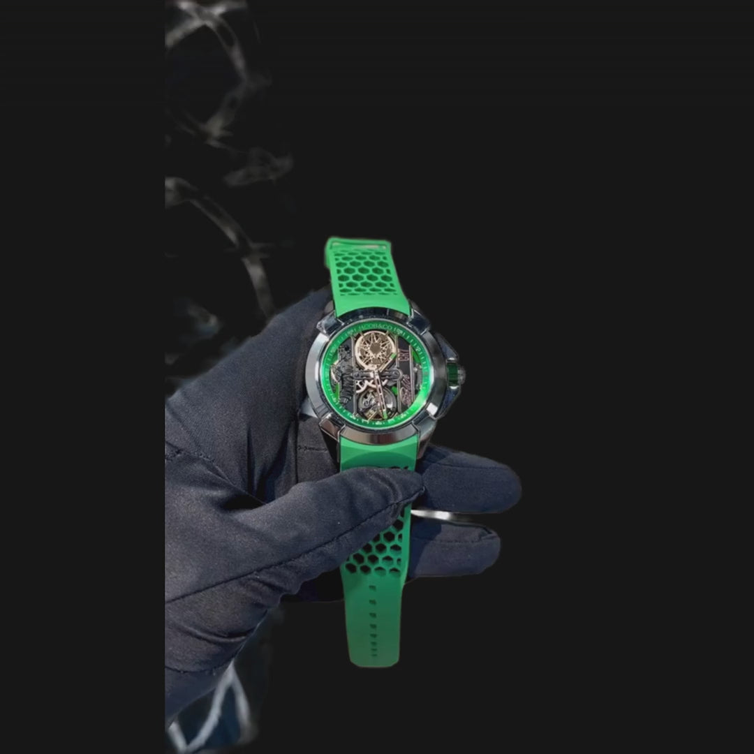 Premium Open Dial Sport Watch – Green Edition