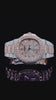 Fully Iced Luxury Watch with Round Case Design