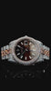Luxury Two-Tone Iced Watch with Brown Dial